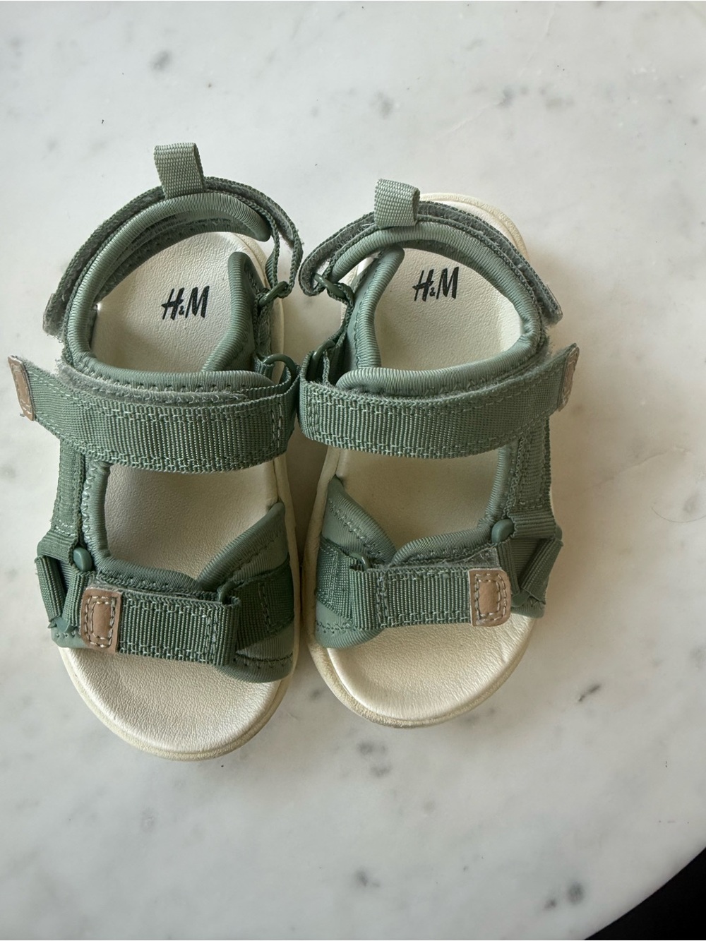 H&M Kids Sage Green Velcro Strap Sandals EUR 24 US 7.5